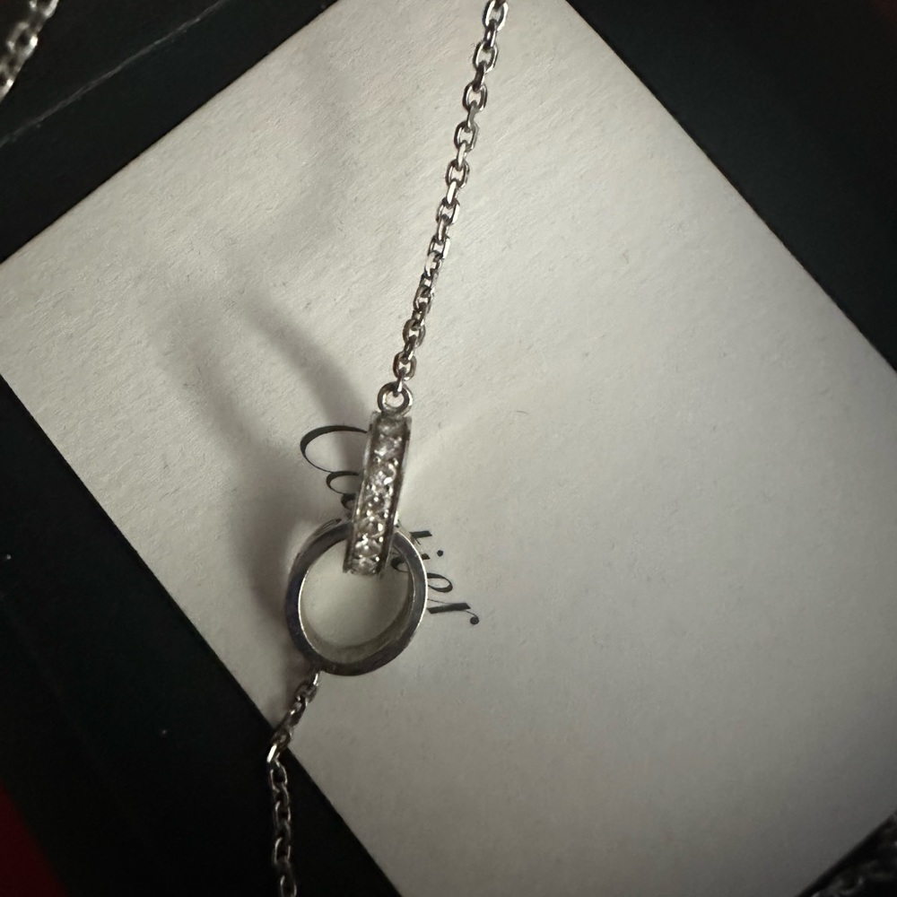 Cartier Love Necklace Diamond 18K White Gold 0.22ct Full Set - Picture 6 of 9